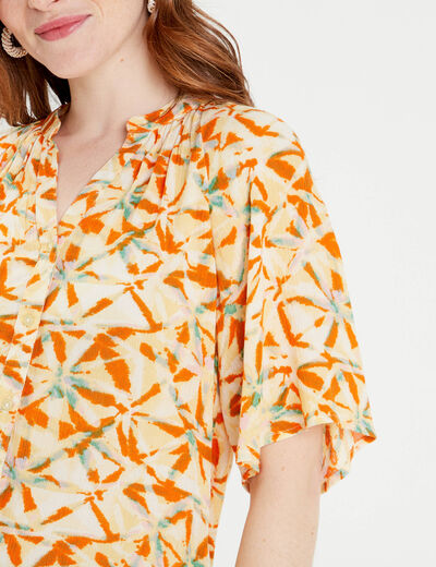 Blouse manches 3/4 blanc femme