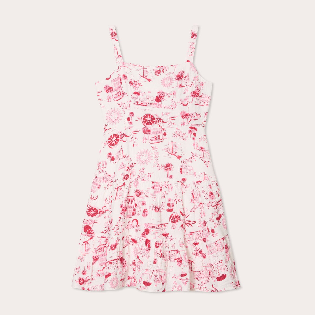 Robe &eacute;vas&eacute;e avec bretelles rose fushia femme