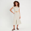 Robe chemise midi contenant du lin vert femme