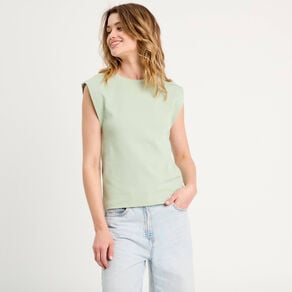 debardeur sans manches vert pastel femme Débardeur sans manches vert pastel femme