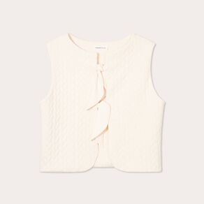 Veste matelassée nouée ecru femme