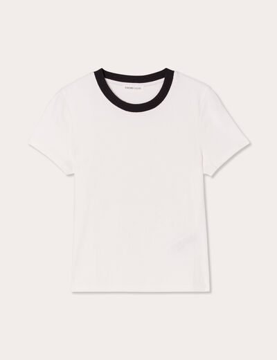 T-shirt manches courtes ecru femme