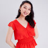 blouse manches courtes orange femme