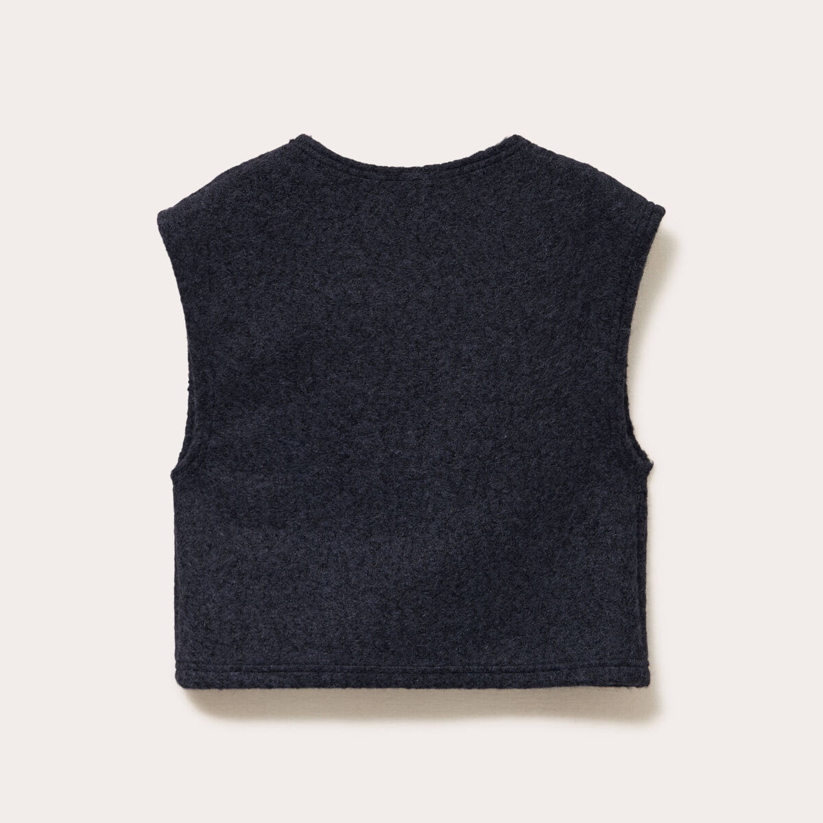 Gilet sans manches effet polaire bleu marine femme