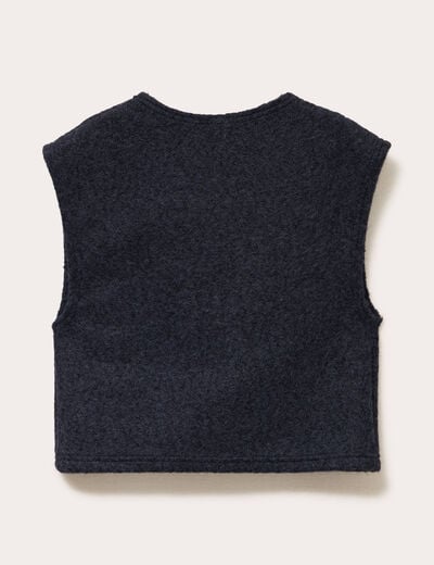 Gilet sans manches effet polaire bleu marine femme