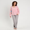 Chemise manches longues contenant du lin rouge femme