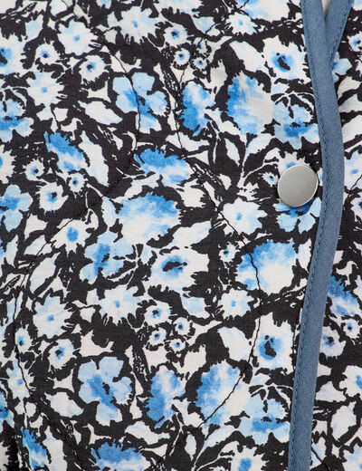 Veste matelassée boutonnée noir femme