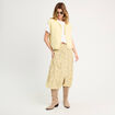 Jupe midi droite boutonnée blanc femme
