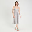 Robe longue évasée bretelles blanc femme