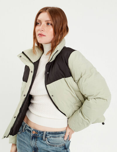 Doudoune vert pastel femme