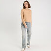 Pull manches longues beige femme