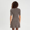 Robe patineuse col montant beige femme