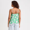Top court col v bretelles fines vert fluo femme