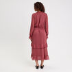 Robe longue &eacute;vas&eacute;e volants vieux rose femme