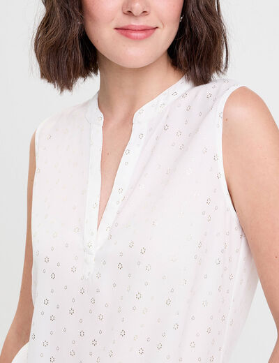 Blouse sans manches blanc femme