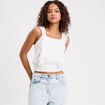 Top sans manches dentelle bas resserré ecru femme