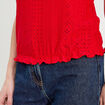 Débardeur broderie anglaise rouge femme