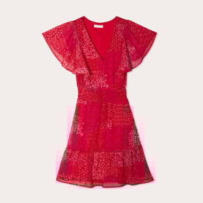 robe evasee taille smockee rouge femme Robe évasée taille smockée rouge femme