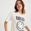 T-shirt oversize manches courtes ecru femme
