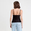 Débardeur ajusté cropped col montant noir femme