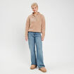 Sweat effet polaire beige femme