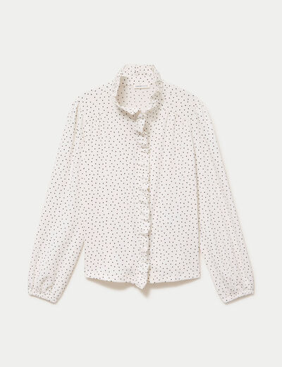 Blouse manches longues blanc femme