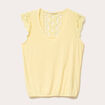 Blouse sans manches pliss&eacute;e jaune clair femme