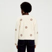 Gilet brod&eacute; effet polaire blanc femme