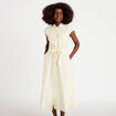 Robe midi &eacute;vas&eacute;e manches tr&egrave;s courtes jaune pastel femme