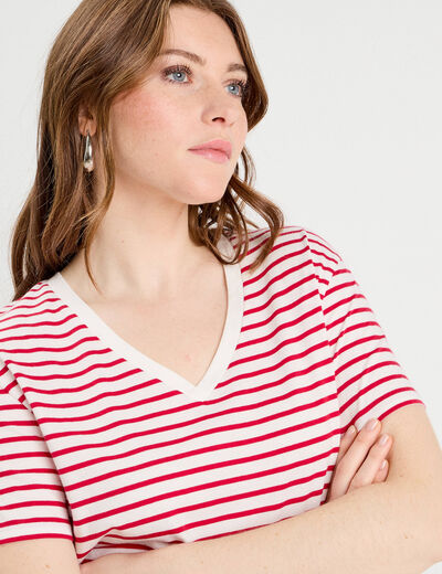 T-shirt manches courtes blanc femme