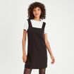 Robe chasuble évasée bretelles noir femme