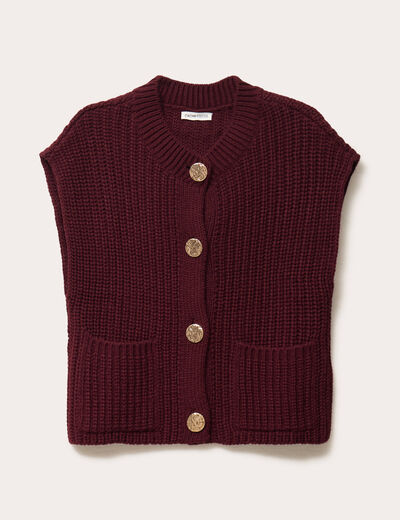 Gilet sans manches violet foncé femme