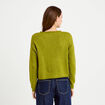 Pull manches longues vert fonc&eacute; femme
