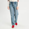 Jeans large denim double stone femme