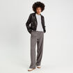 Pull sans manches torsades gris clair femme