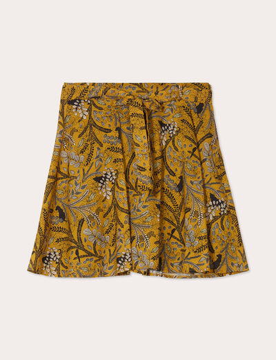 Jupe évasée ceinturée marron femme