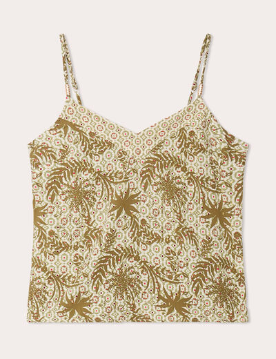 Caraco bretelles fines blanc femme