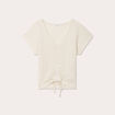 T-shirt manches courtes ajouré creme femme
