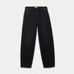 Jean coupe large denim noir femme