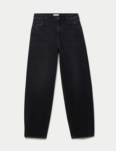 Jean coupe large denim noir femme