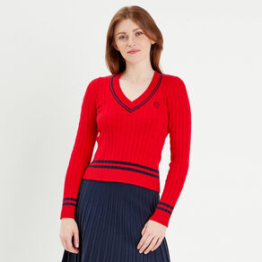 pull manches longues torsades rouge fonce femme Pull manches longues torsades rouge foncé femme