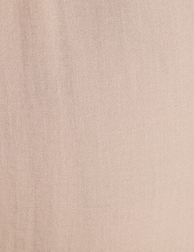 Pantalon large fluide beige femme