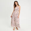 Robe longue évasée ouvertures rose femme