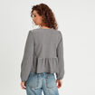 Blouse nouée manches longues blanc femme