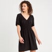 Robe évasée fluide noir femme