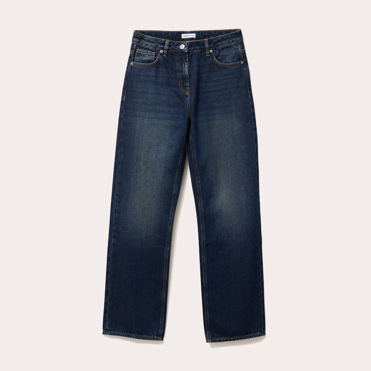 Jeans droit 5 poches denim stone femme