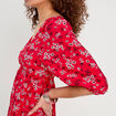 Robe longue évasée fluide rouge femme