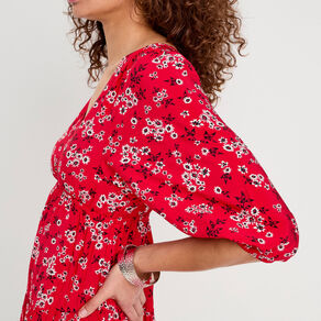 robe longue evasee fluide rouge femme Robe longue évasée fluide rouge femme