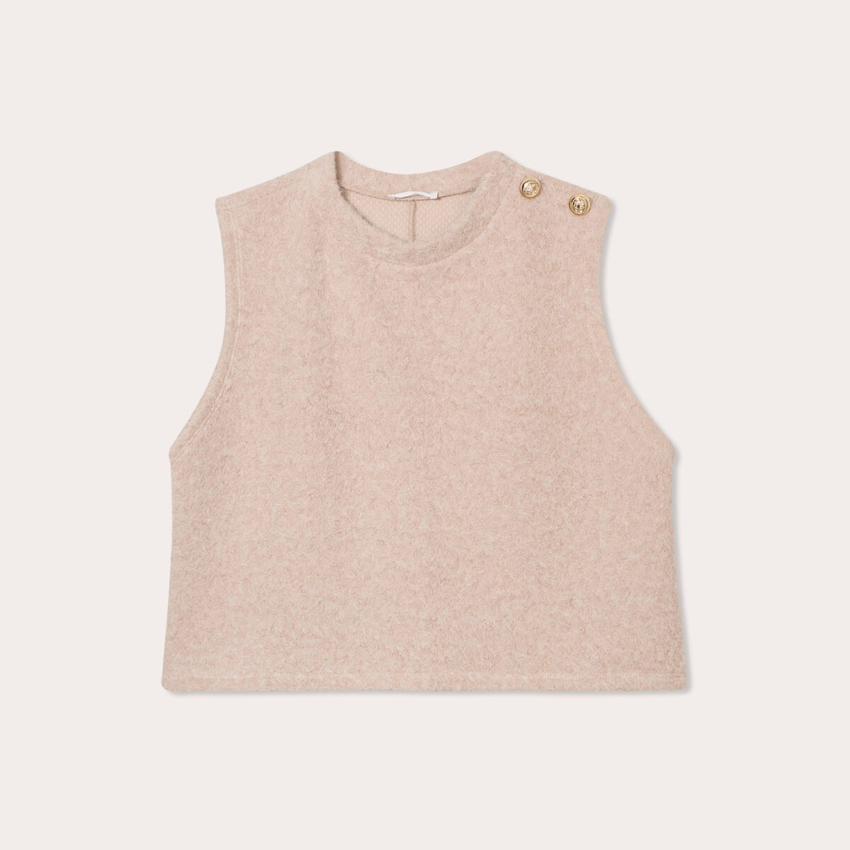 Pull sans manches sable femme