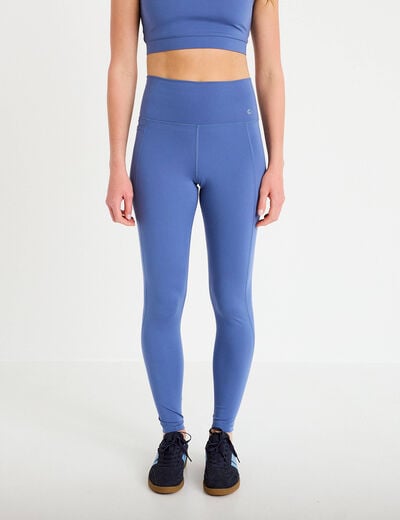 Leggings taille haute bleu fonc&eacute; femme